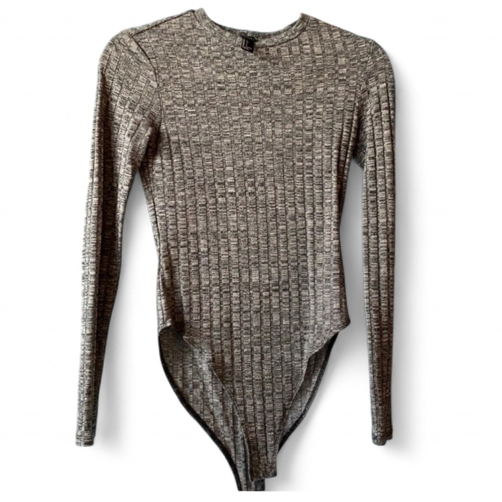 Forever 21 Gray Ribbed Bodysuit